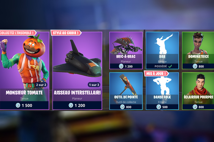 Boutique Fortnite 26 juin